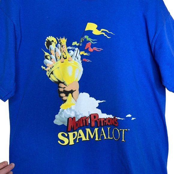 Monty Python's Spamalot Graphic Tee Shirt Top Short Sleeve Royal Blue Medium - Picture 2 of 4